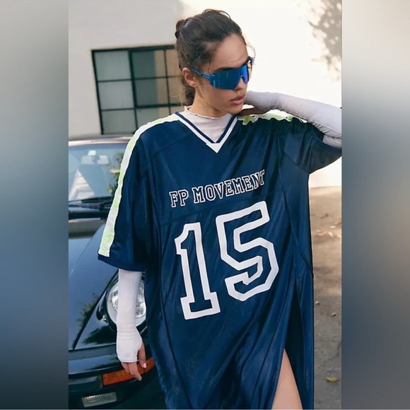 Free People Movement Happy Camper Jersey Athletic Sporty Streetwear Tee Dress - Picture 3 of 10